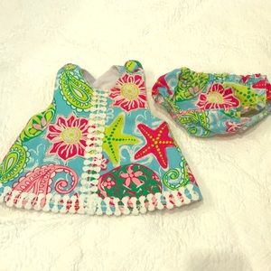 Mud pie floral swing top and bloomers